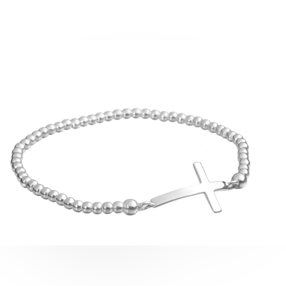 Silver cross bracelet